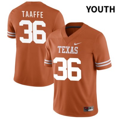 Texas Longhorns Youth #36 Michael Taaffe Authentic Orange NIL 2022 College Football Jersey COU87P7D